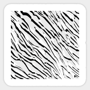 Zebra Print-Retro Modern- Abstract Pattern Square in Black ,White and Blue Sticker